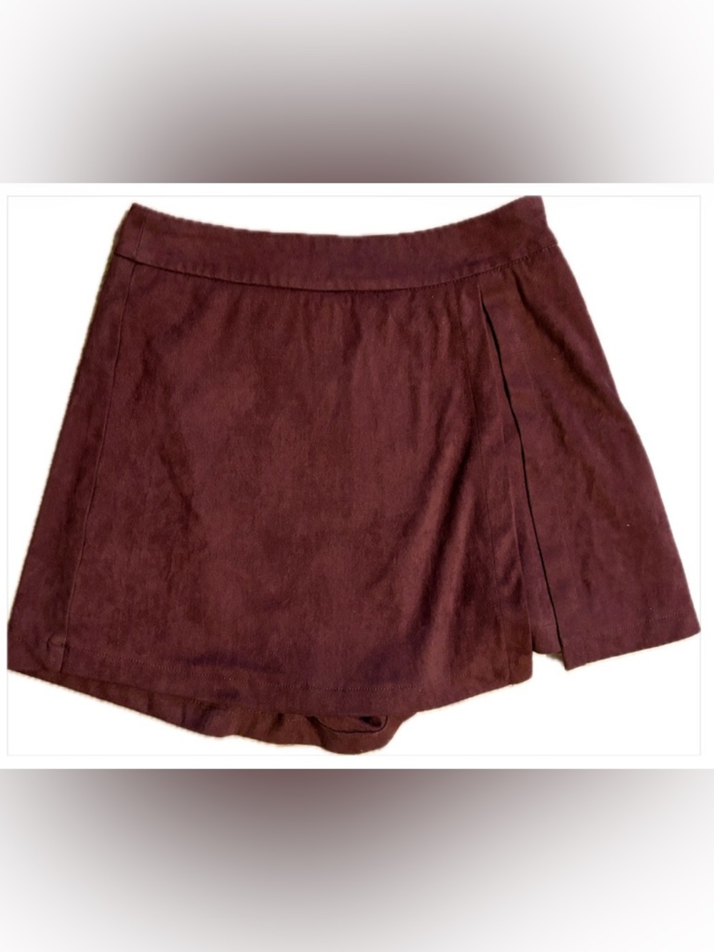 Altar'd State Burgundy Faux-Suede Skort